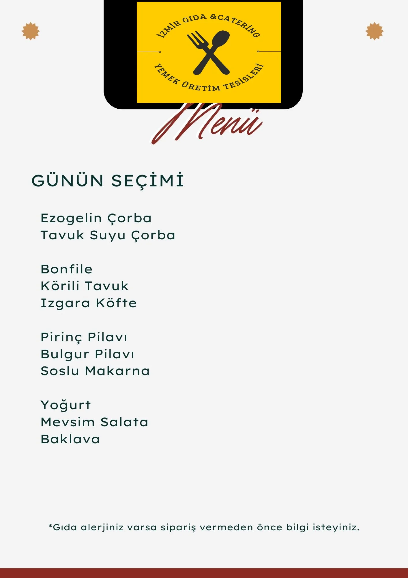 Örnek Menü 1
