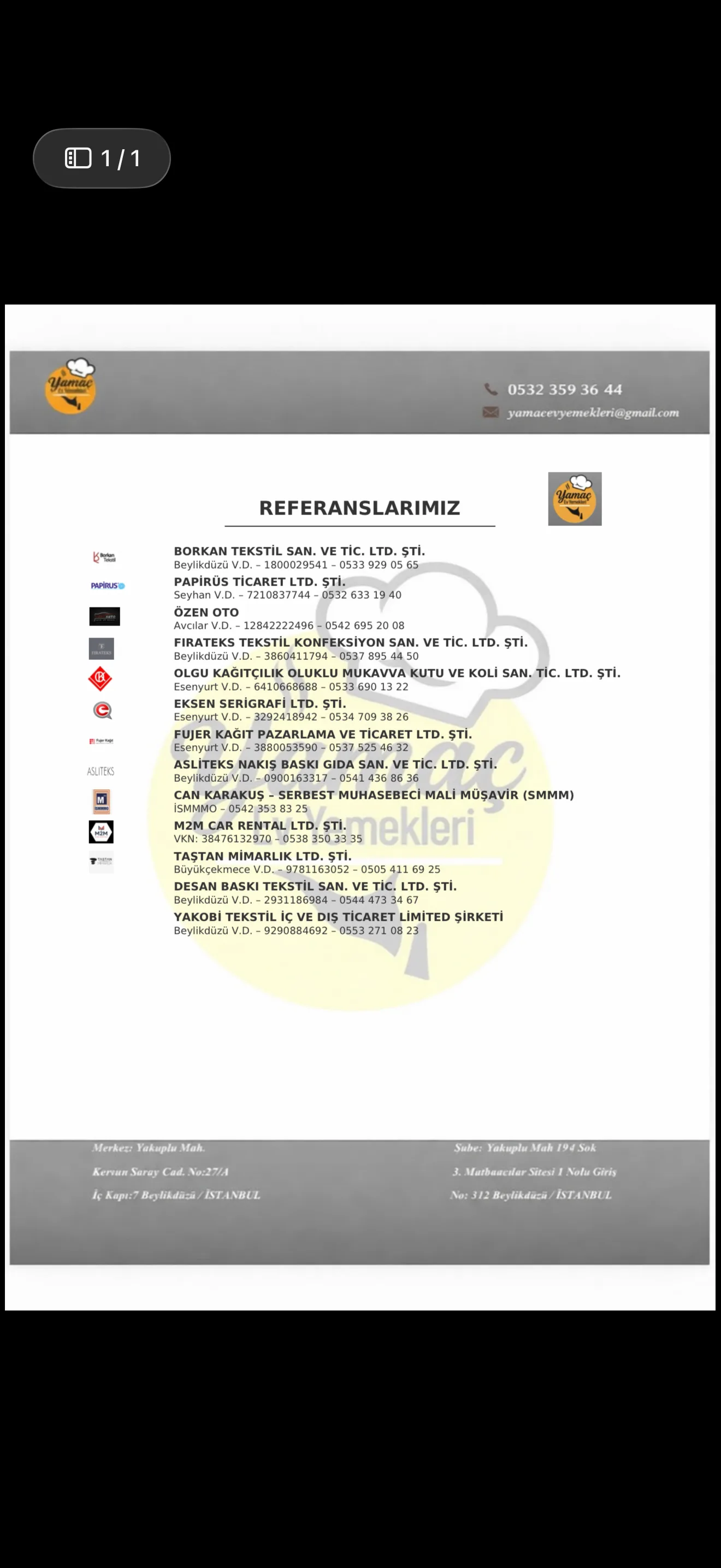 Yamaç Ev Yemekleri referans 1